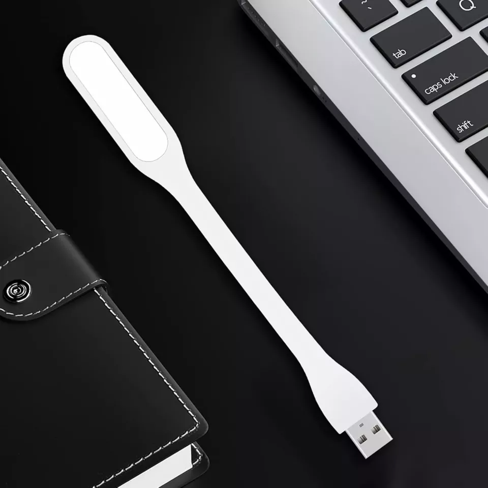 Mini lampa led portabila, 1.2w, brat flexibil, alimentare usb, alba, 16 cm