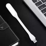 Mini lampa led portabila, 1.2w, brat flexibil, alimentare usb, alba, 16 cm