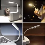 Mini lampa led portabila, 1.2w, brat flexibil, alimentare usb, alba, 16 cm