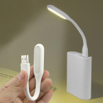 Mini lampa led portabila, 1.2w, brat flexibil, alimentare usb, alba, 16 cm