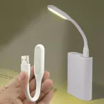 Mini lampa led portabila, 1.2w, brat flexibil, alimentare usb, alba, 16 cm