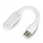 Mini lampa led portabila, 1.2w, brat flexibil, alimentare usb, alba, 16 cm