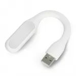 Mini lampa led portabila, 1.2w, brat flexibil, alimentare usb, alba, 16 cm