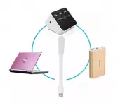 Mini lampa led portabila, 1.2w, brat flexibil, alimentare usb, alba, 16 cm