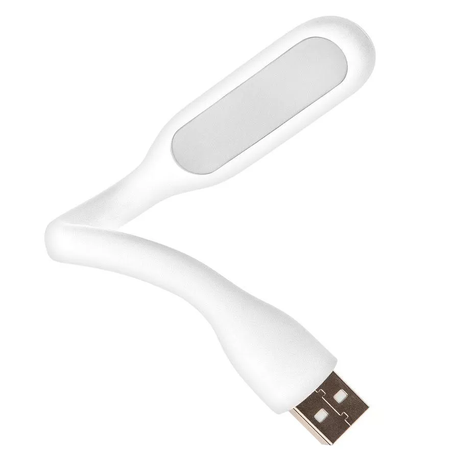 Mini lampa led portabila, 1.2w, brat flexibil, alimentare usb, alba, 16 cm