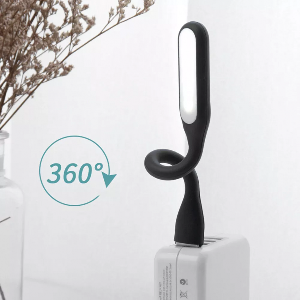 Mini lampa led flexibila, 1.2w, alimentare usb, portabila, neagra, 16 cm