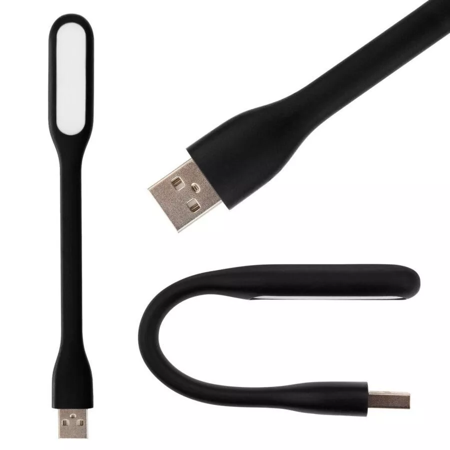 Mini lampa led flexibila, 1.2w, alimentare usb, portabila, neagra, 16 cm