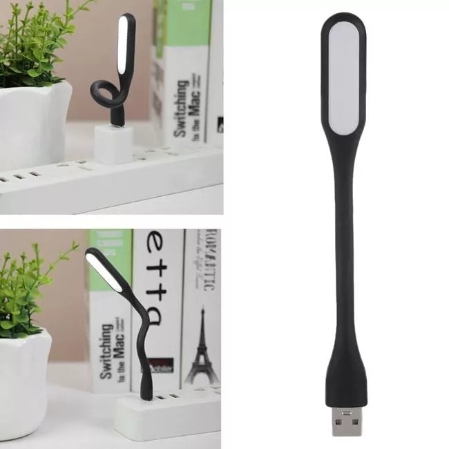 Mini lampa led flexibila, 1.2w, alimentare usb, portabila, neagra, 16 cm