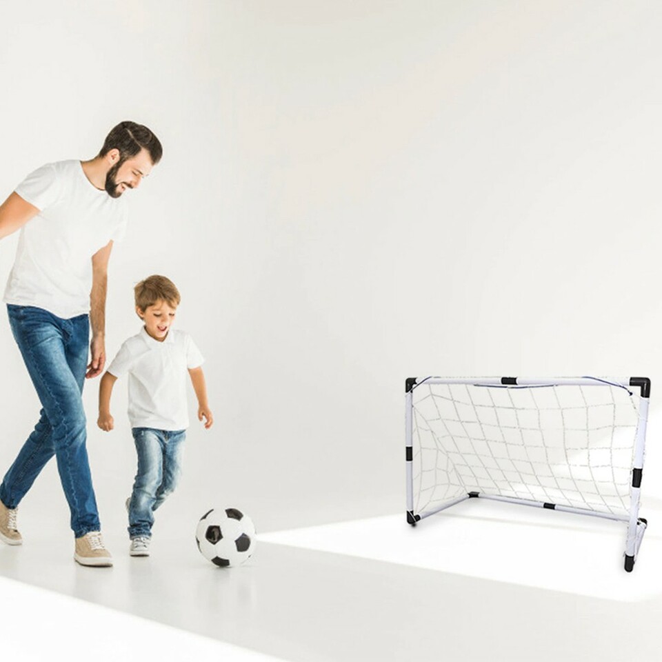 Set poarta cu plasa pentru fotbal, minge, pompa, 120x57x63 cm