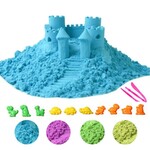 Nisip kinetic 500g, ecologic, maleabil, 10 forme incluse culoare verde