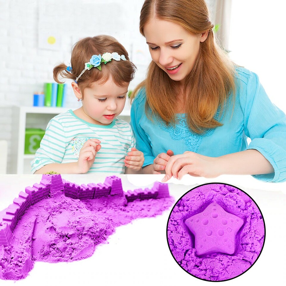 Nisip kinetic, usor de modelat, pachet 1 kg culoare violet