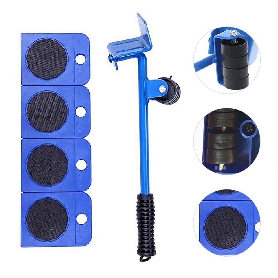 Set pentru ridicat si transportat mobila, 4 role, maneta maner antiaderent, max 150 kg