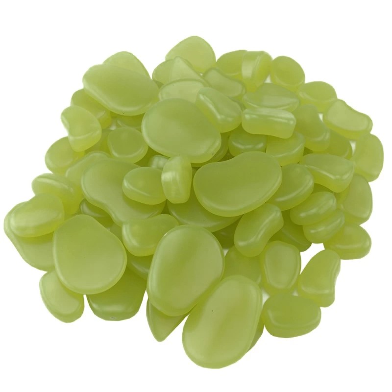Pietricele fosforescente decorative glow verde deschis, decor exterior si interior pachet 100 grame
