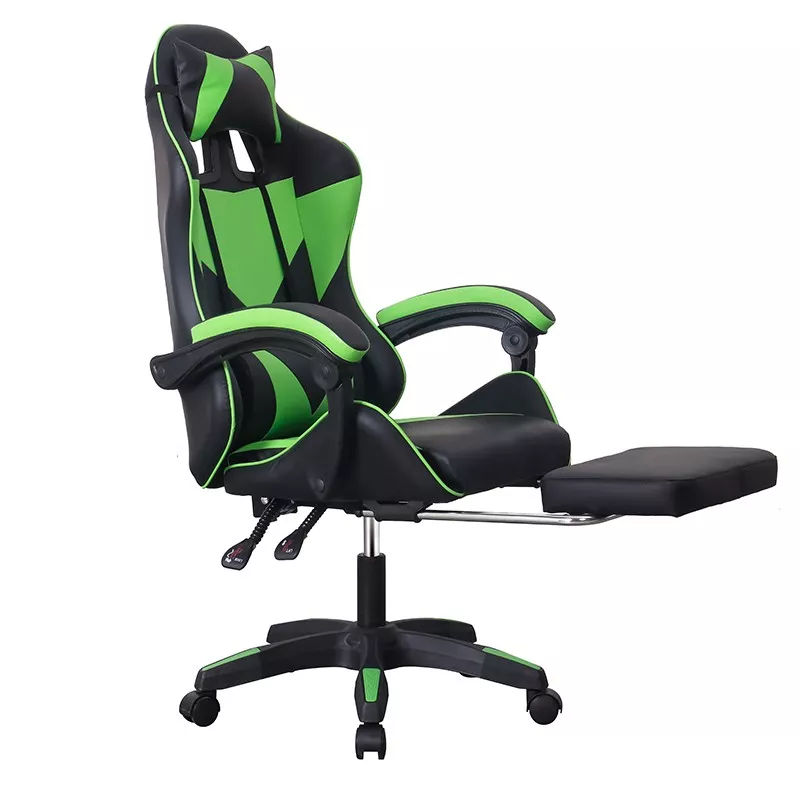 Scaun ergonomic gaming, spatar rabatabil, suport lombar, suport retractabil picioare, tetiera, inaltime reglabila 122-130 cm