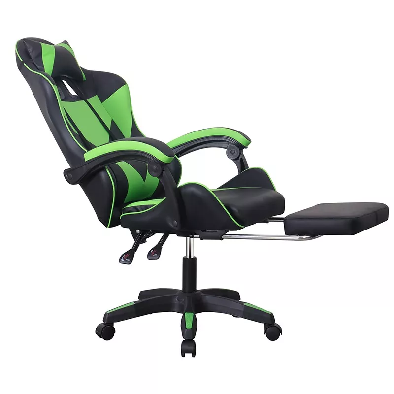 Scaun ergonomic gaming, spatar rabatabil, suport lombar, suport retractabil picioare, tetiera, inaltime reglabila 122-130 cm