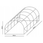 Sera solar tip tunel 8x3x2 m, cadru metalic, folie pe cu filtru uv4, 10 ferestre