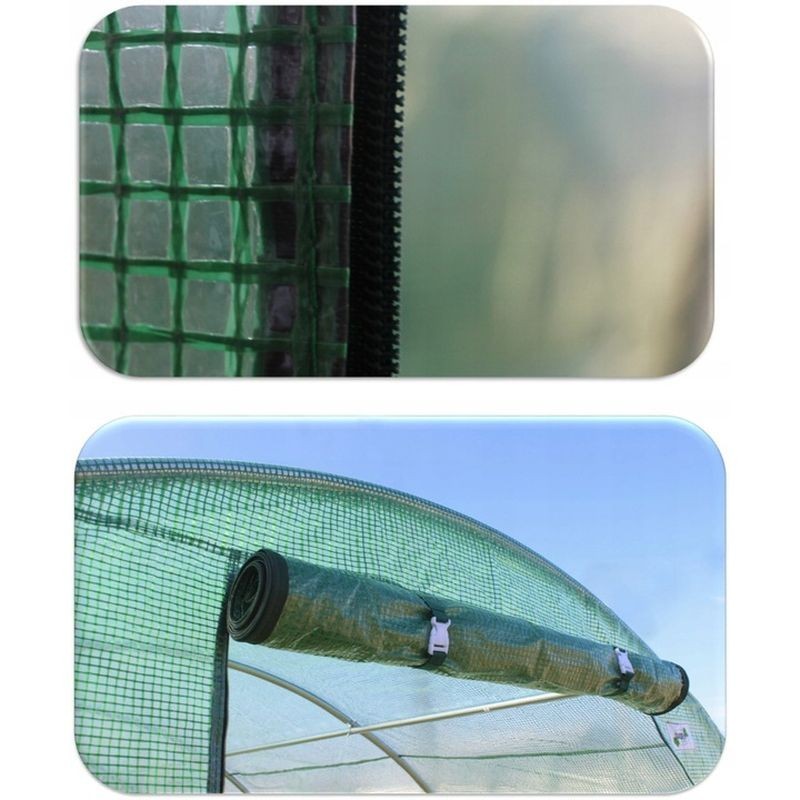 Sera solar tip tunel 8x3x2 m, cadru metalic, folie pe cu filtru uv4, 10 ferestre
