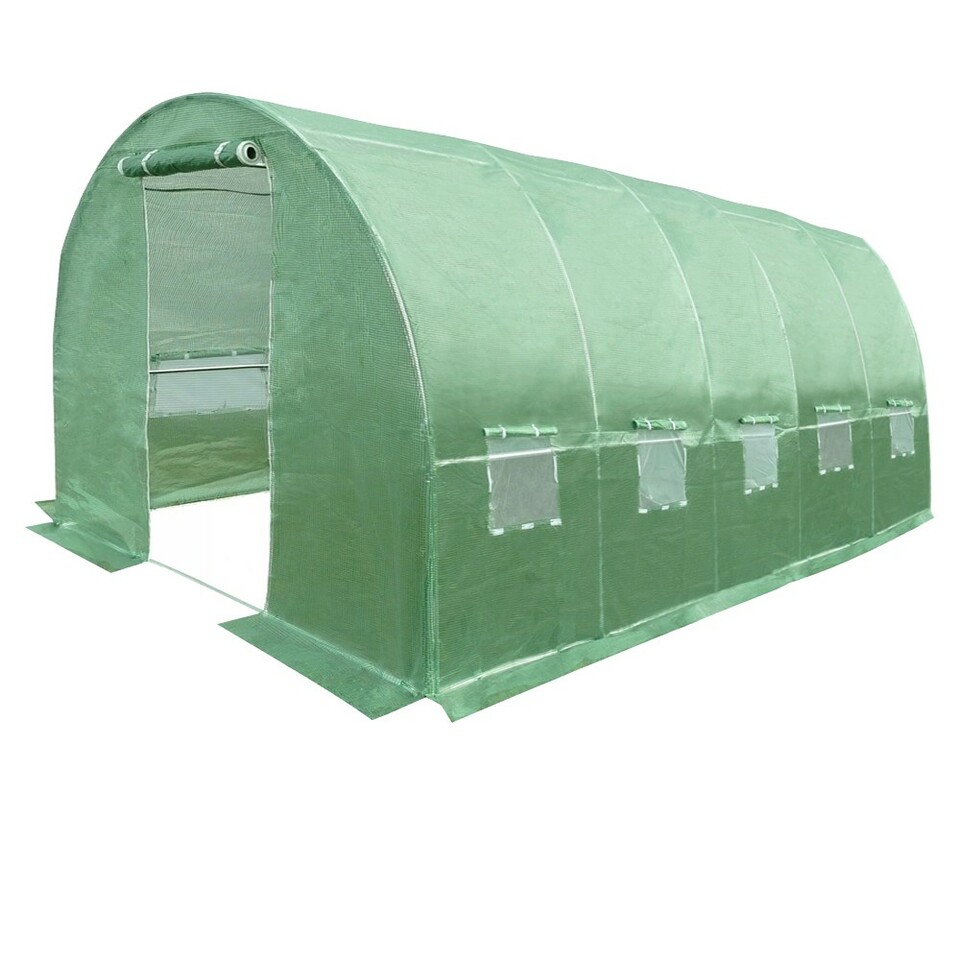 Sera solar tip tunel 8x3x2 m, cadru metalic, folie pe cu filtru uv4, 10 ferestre