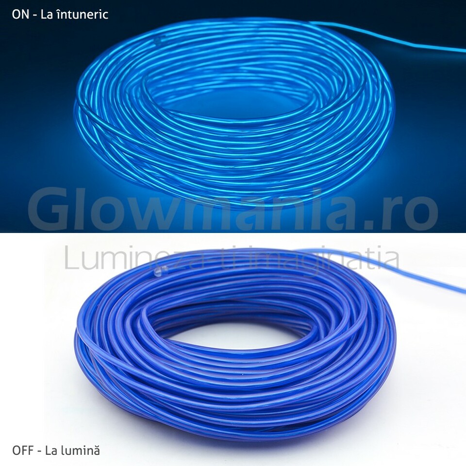 Fir electroluminescent neon flexibil el wire 5 mm culoare albastru
