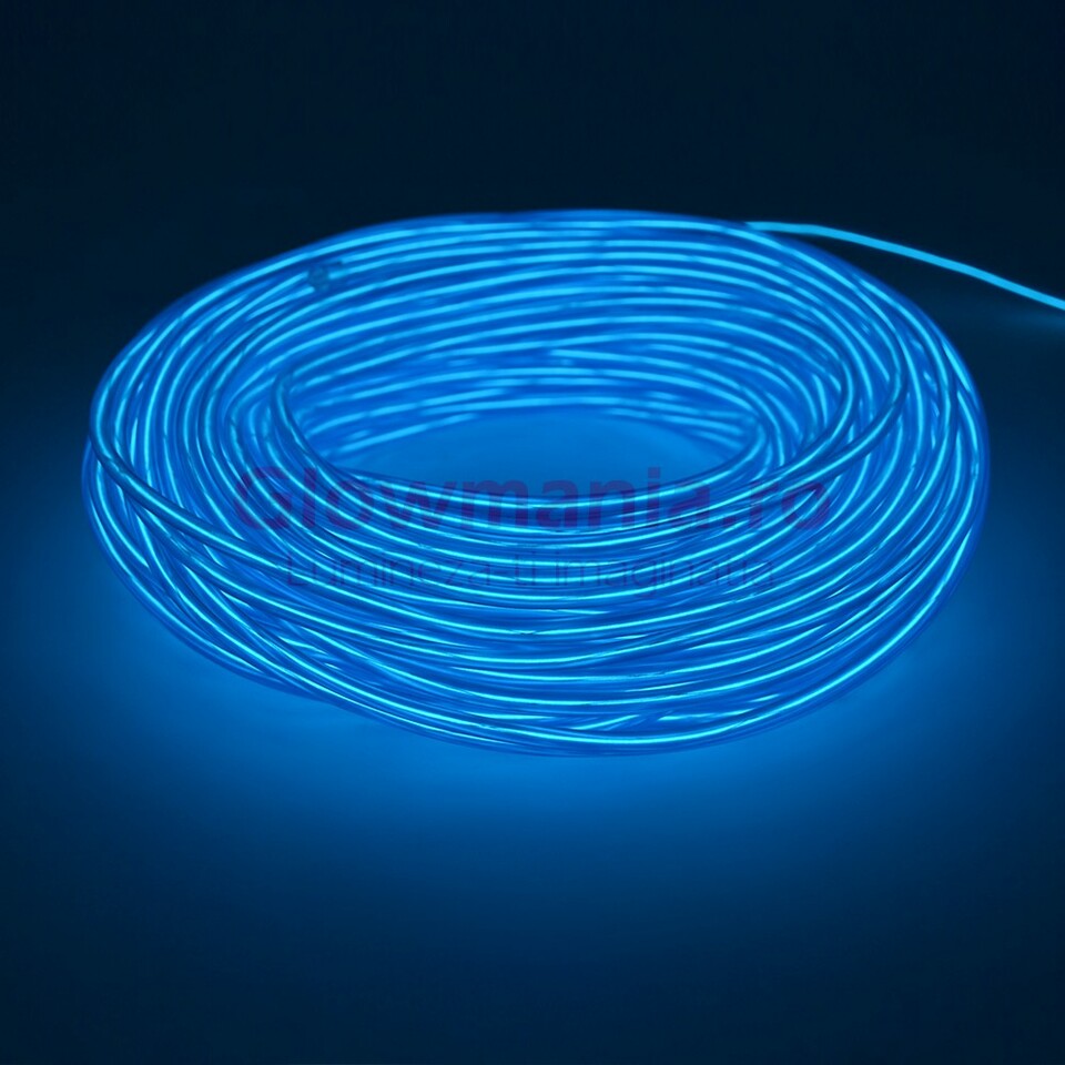 Fir electroluminescent neon flexibil el wire 5 mm culoare albastru
