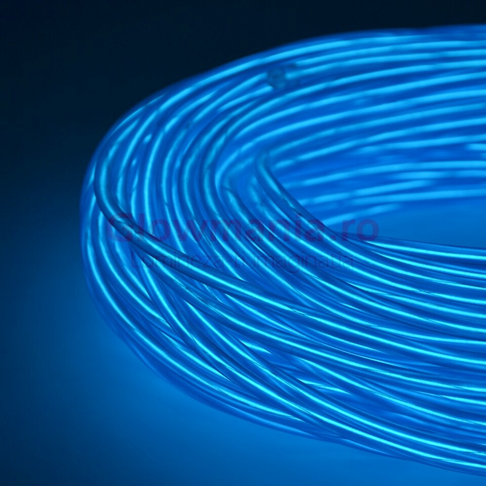 Fir electroluminescent neon flexibil el wire 5 mm culoare albastru