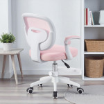 Scaun ergonomic de birou pentru copii, inaltime reglabila 78-90 cm, suport picioare, mesh roz