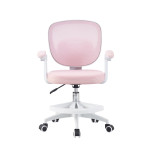 Scaun ergonomic de birou pentru copii, inaltime reglabila 78-90 cm, suport picioare, mesh roz