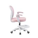 Scaun ergonomic de birou pentru copii, inaltime reglabila 78-90 cm, suport picioare, mesh roz
