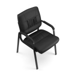 Scaun de conferinta, tapiterie piele ecologica si spuma, cotiere captusite, inaltime 91 cm