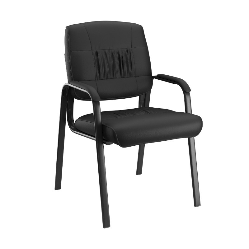 Scaun de conferinta, tapiterie piele ecologica si spuma, cotiere captusite, inaltime 91 cm