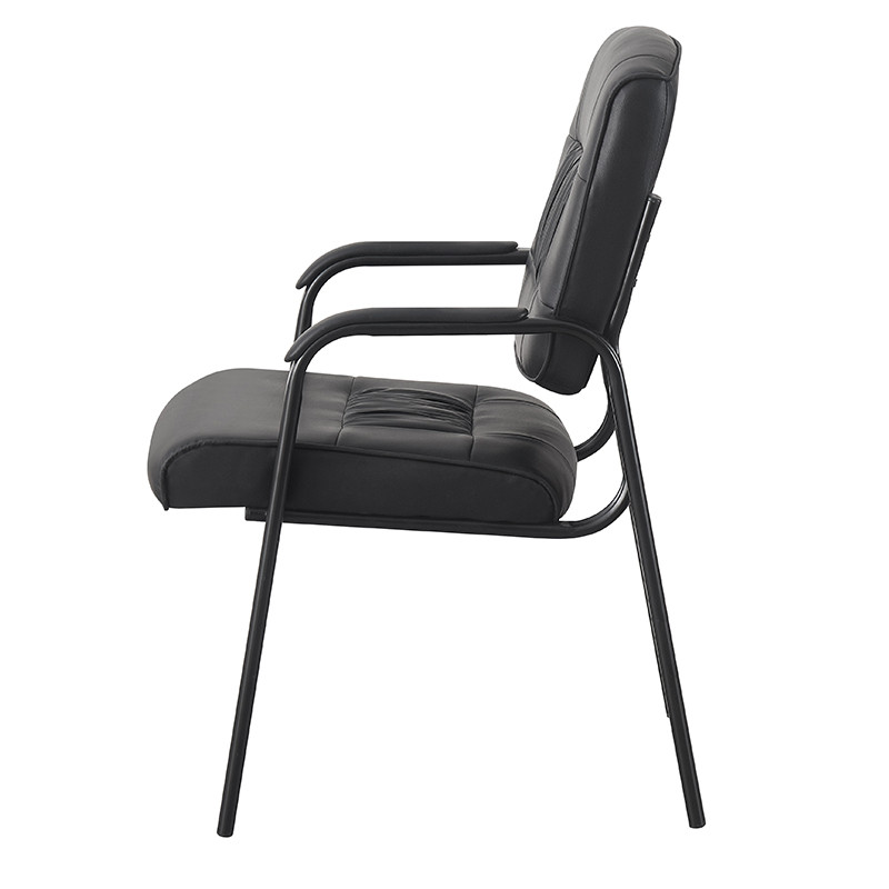 Scaun de conferinta, tapiterie piele ecologica si spuma, cotiere captusite, inaltime 91 cm