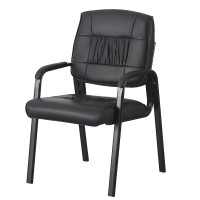 Scaun de conferinta, tapiterie piele ecologica si spuma, cotiere captusite, inaltime 91 cm