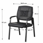 Scaun de conferinta, tapiterie piele ecologica si spuma, cotiere captusite, inaltime 91 cm