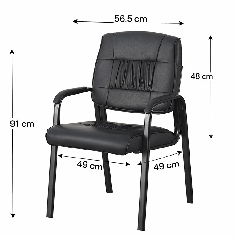 Scaun de conferinta, tapiterie piele ecologica si spuma, cotiere captusite, inaltime 91 cm