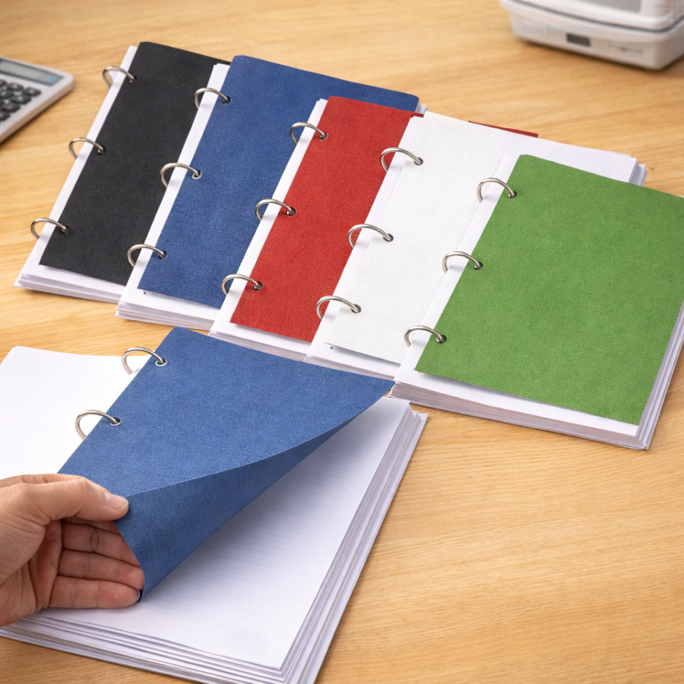 Coperta indosariere documente, format a4, carton texturat 230g/mp, top 100 coli culoare alb