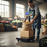 Cantar electronic comercial cu platforma 150 kg – precizie 50 g, lcd, functie tara si zero