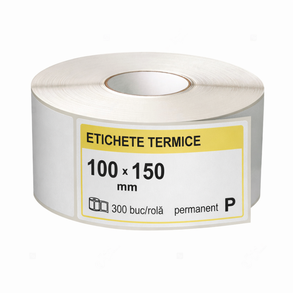 Etichete termice awb 100x150 mm, rola 300 bucati autoadezive