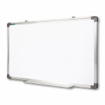 Tabla magnetica 60x90 cm, rama aluminiu, suprafata alba lacuita, tavita culisanta
