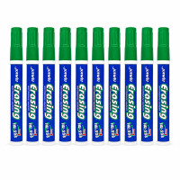 Set 10 markere whiteboard verde, varf rotund 2.8 mm, scriere precisa si curata, dry erase