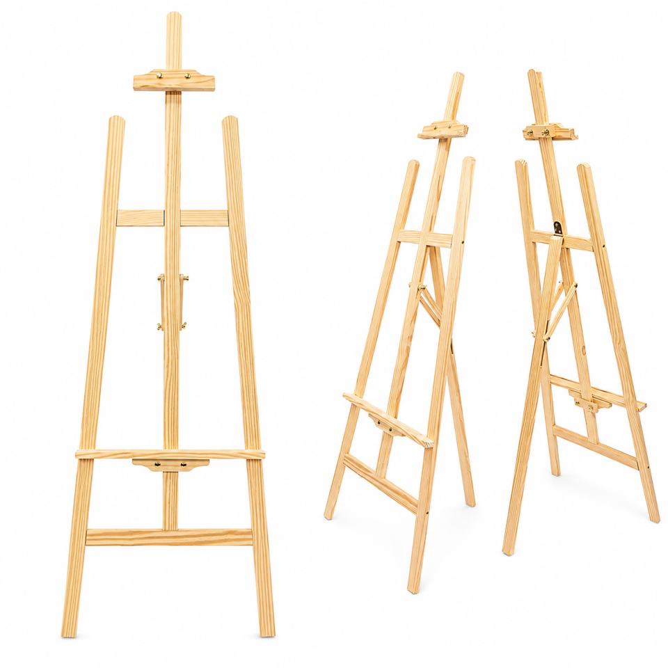 Sevalet din lemn pentru pictura 175x50, pliabil, inaltime ajustabilia maxim 175 cm