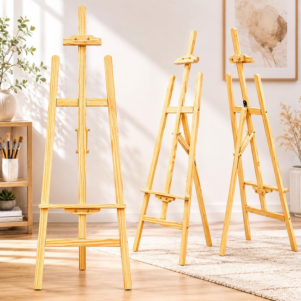 Sevalet din lemn pentru pictura 175x50, pliabil, inaltime ajustabilia maxim 175 cm