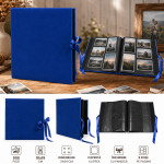 Album foto velvet luxury 500 poze 10x15 cm, catifea albastra si panglica satinata, design exclusiv