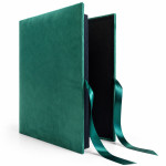 Album foto elegant velvet 500 fotografii 10x15, catifea verde, pagini negre premium