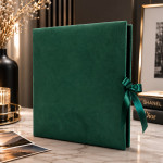 Album foto elegant velvet 500 fotografii 10x15, catifea verde, pagini negre premium