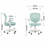 Scaun de birou ergonomic pentru copii si adolescenti, verde menta, reglabil pe inaltime, suport picioare