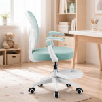 Scaun de birou ergonomic pentru copii si adolescenti, verde menta, reglabil pe inaltime, suport picioare