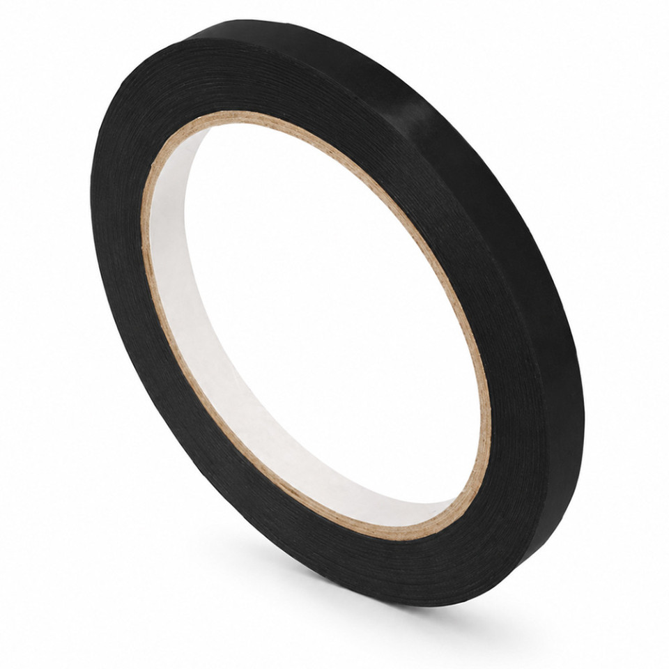 Banda adeziva pentru sigilat pungi, rola 12 mm x 66 m, diverse culori culoare negru