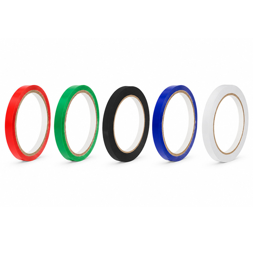 Banda adeziva pentru sigilat pungi, rola 12 mm x 66 m, diverse culori culoare negru