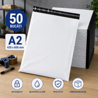 Set 50 plicuri curierat a2 430x600 mm, autoadezive, impermeabile, rezistente la rupere