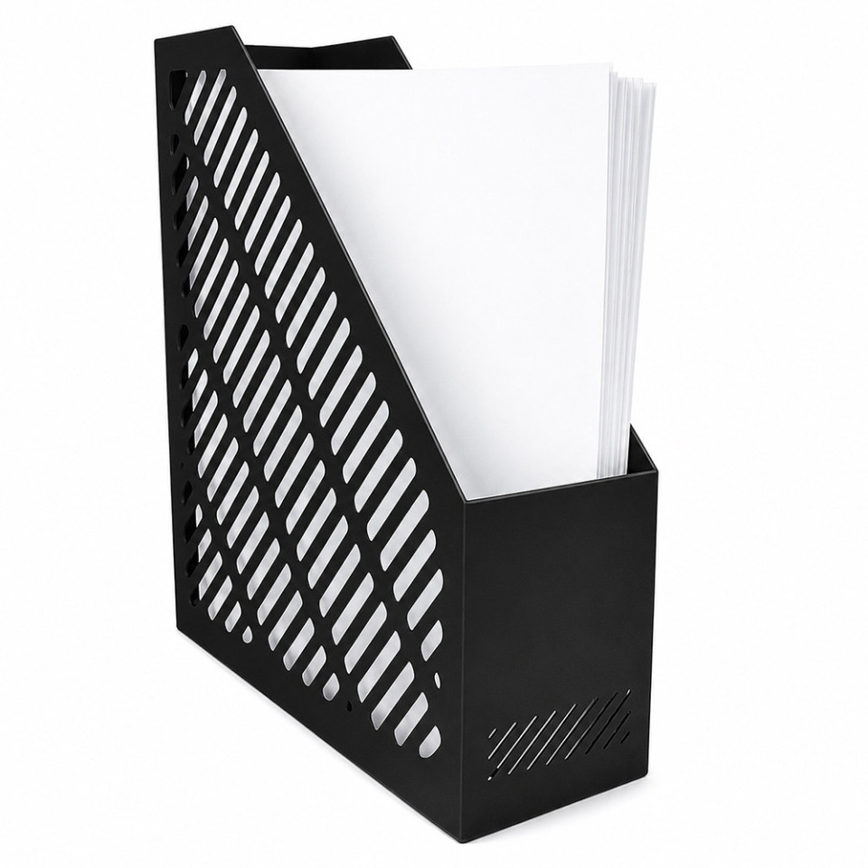 Suport vertical pentru documente, 80 x 250 x 300 mm, negru